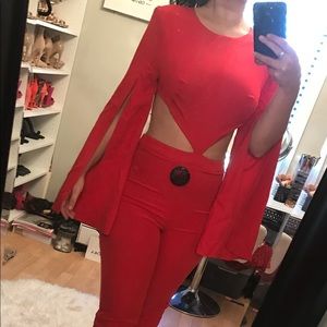Red hot Miami styles jumpsuit